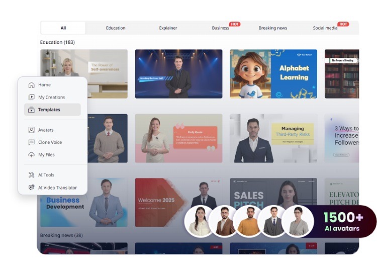 Vidnoz AI interface