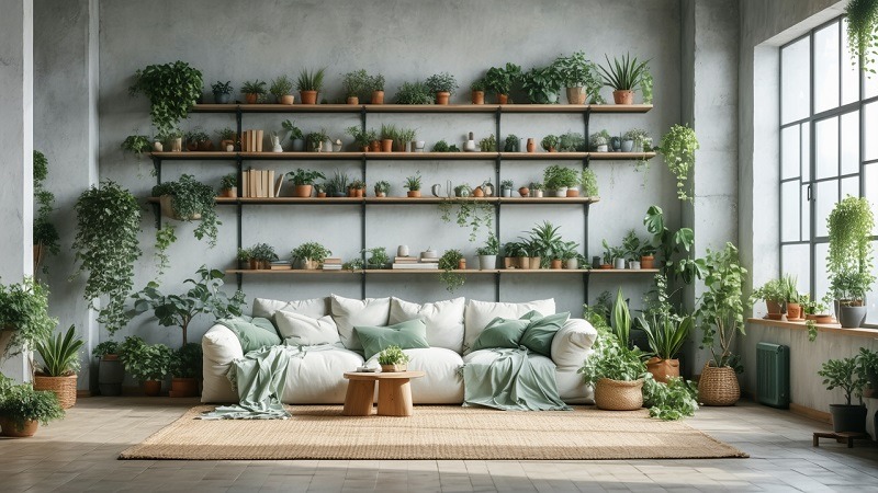 intégration de plantes en intérieur