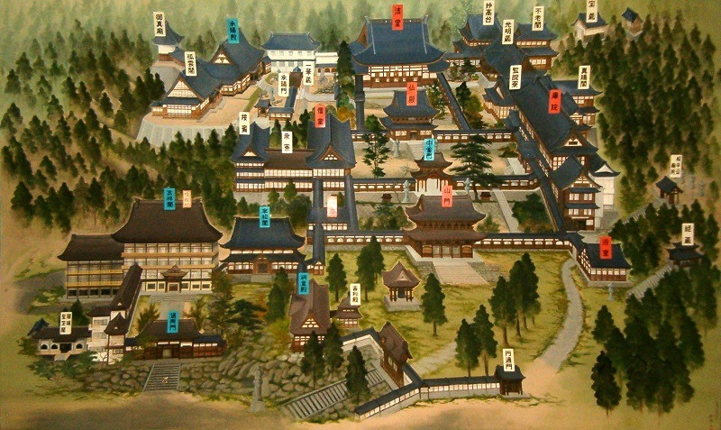 carte des batiments Eihei-ji