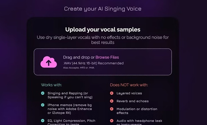 Controlla Voice upload fichier